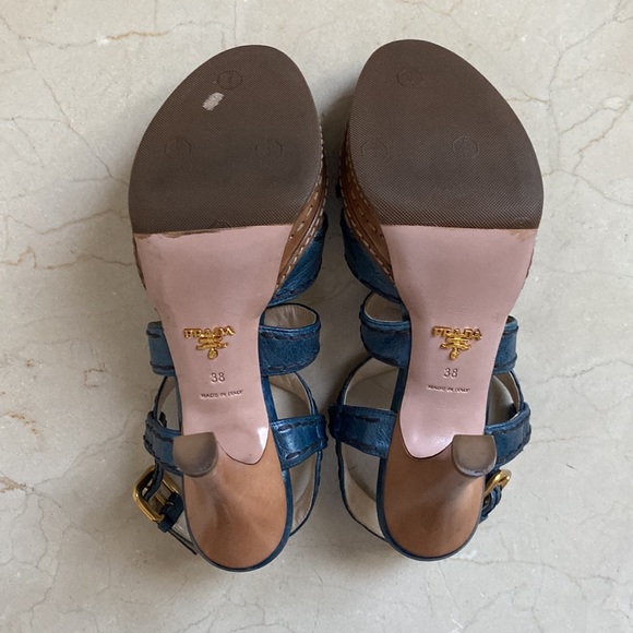 Prada platform navy sandals size 38 - Picture 3 of 4